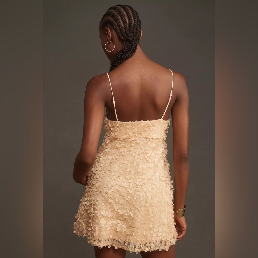 By Anthropologie 3D Floral Embellished Mini Dress NWT - Picture 4 of 10